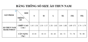 Bảng size